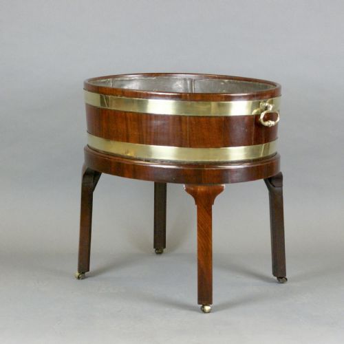 A GEORGE III MAHOGANY OVAL WINE COOLER - ADDITIONAL PHOTO 1