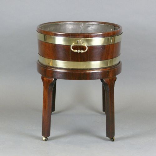 A GEORGE III MAHOGANY OVAL WINE COOLER - ADDITIONAL PHOTO 2