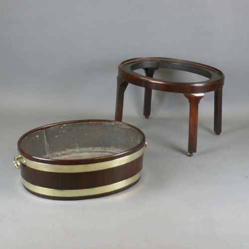 A GEORGE III MAHOGANY OVAL WINE COOLER - ADDITIONAL PHOTO 3