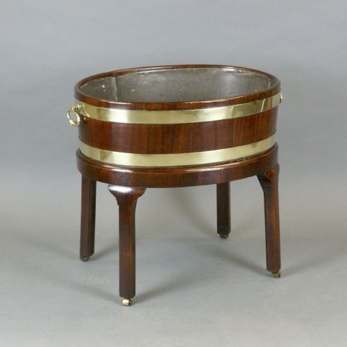 A GEORGE III MAHOGANY OVAL WINE COOLER - ADDITIONAL PHOTO 4