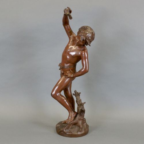 A BRONZE FIGURE AFTER AUGUSTE MOREAU 1834 1917 - ADDITIONAL PHOTO 1