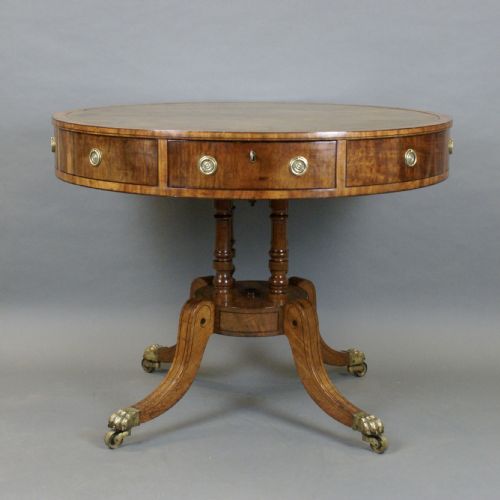 A REGENCY MAHOGANY DRUM TABLE - ADDITIONAL PHOTO 5