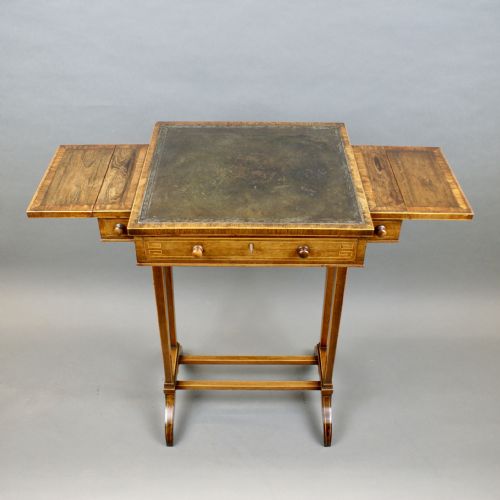 A SMALL REGENCY ROSEWOOD WRITING TABLE - ADDITIONAL PHOTO 5