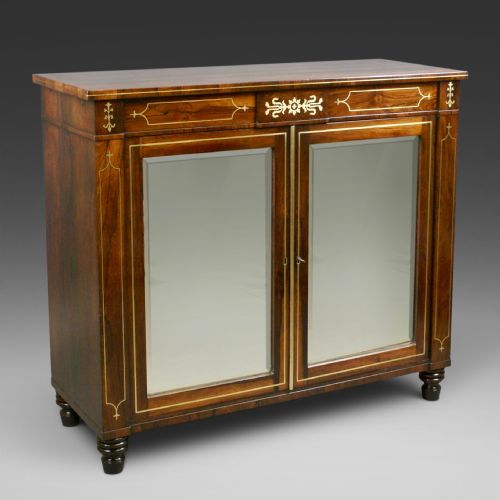 A Regency Rosewood & Brass Inlay Side Cabinet