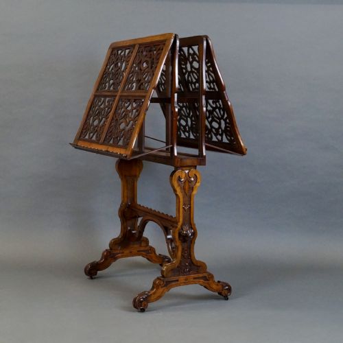 A MID 19TH CENTURY WALNUT FOLIO - ADDITIONAL PHOTO 3