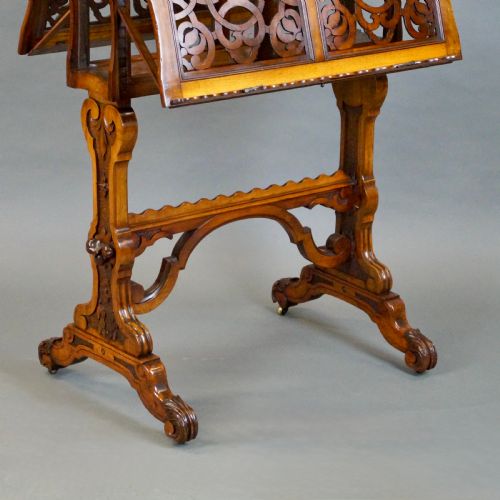 A MID 19TH CENTURY WALNUT FOLIO - ADDITIONAL PHOTO 5