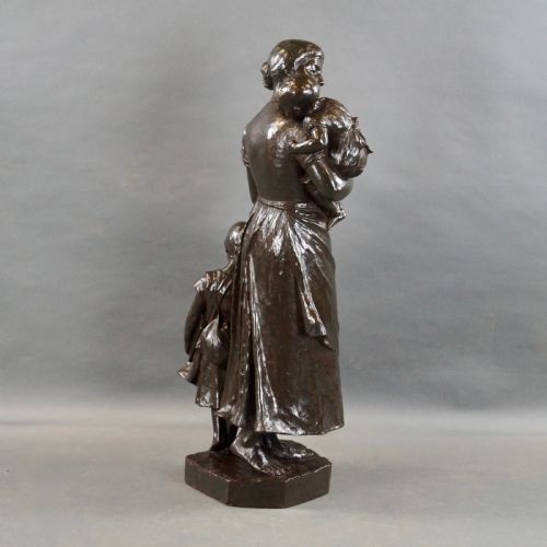A CHARMING LARGE SCALE 19THC BRONZE GROUP - ADDITIONAL PHOTO 4