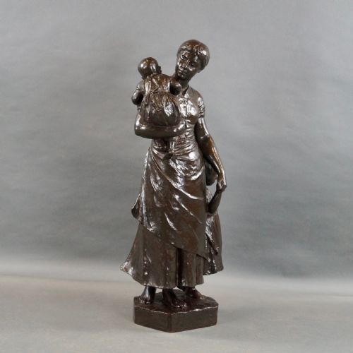 A CHARMING LARGE SCALE 19THC BRONZE GROUP - ADDITIONAL PHOTO 1