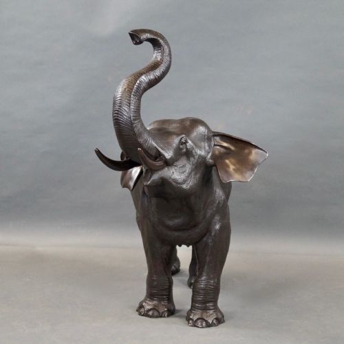 A VERY LARGE MEIJI BRONZE ELEPHANT OKIMONO - ADDITIONAL PHOTO 4
