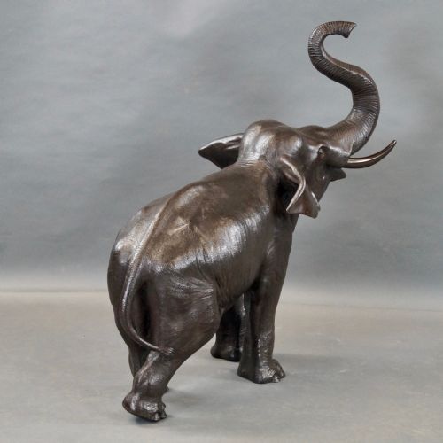 A VERY LARGE MEIJI BRONZE ELEPHANT OKIMONO - ADDITIONAL PHOTO 6