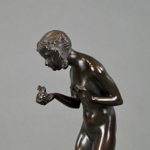 A BRONZE FIGURE TITLED THE FROG PRINCE - ADDITIONAL PHOTO 1