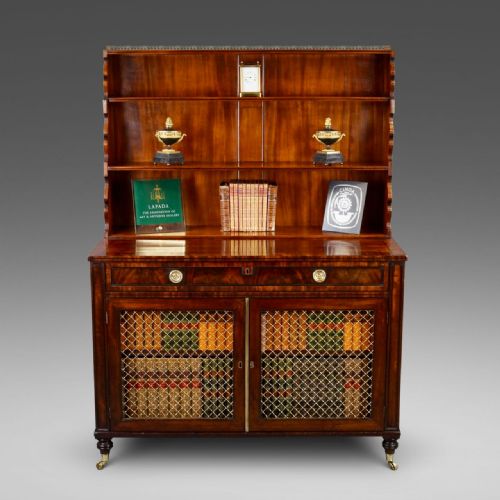 A Regency Mahogany Waterfall Bookcase