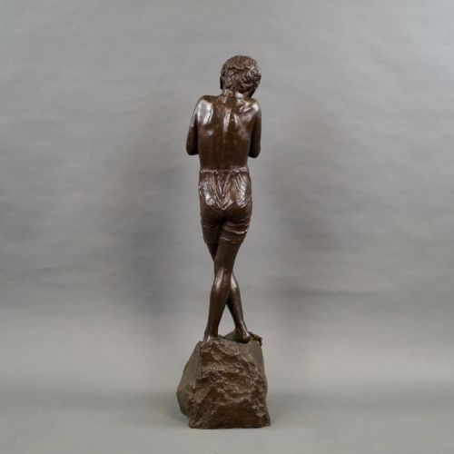 BRONZE FIGURE OF A BOY BY GIUSEPPE RENDA 18591939 - ADDITIONAL PHOTO 3