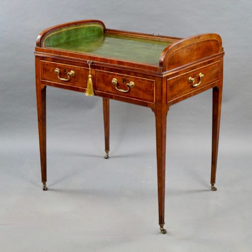 A RARE GEORGE III TAMBOUR DESK - ADDITIONAL PHOTO 1