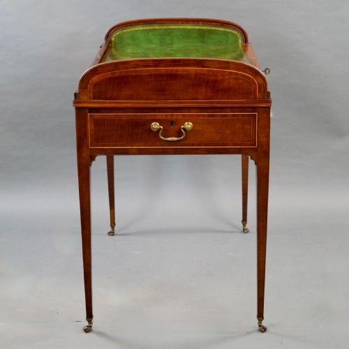 A RARE GEORGE III TAMBOUR DESK - ADDITIONAL PHOTO 2