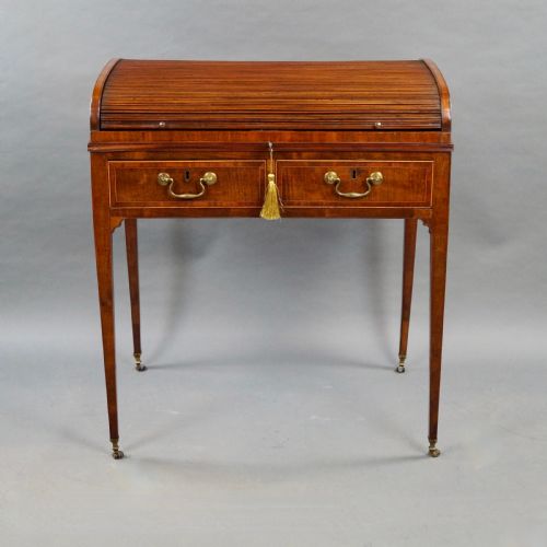 A RARE GEORGE III TAMBOUR DESK - ADDITIONAL PHOTO 3