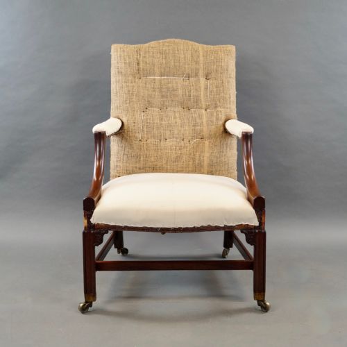 A MAHOGANY GAINSBOROUGH CHAIR - ADDITIONAL PHOTO 4