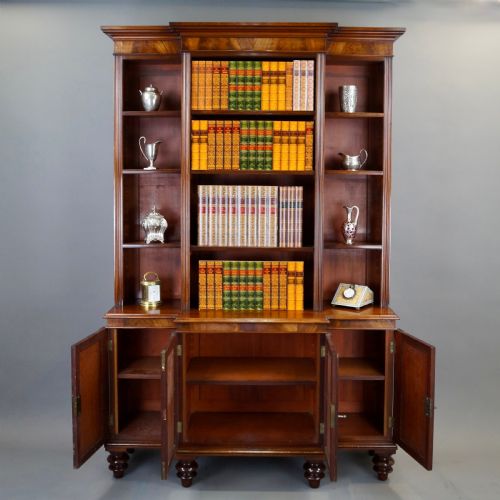 A VERY UNUSUAL DIMINUTIVE MAHOGANY BREAKFRONT BOOKCASE - ADDITIONAL PHOTO 1