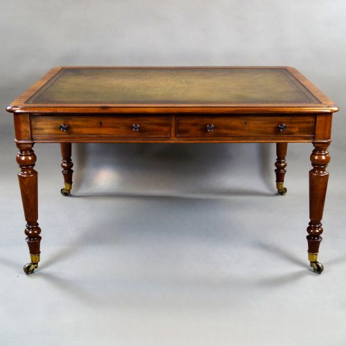 A QUALITY MAHOGANY PARTNERS WRITING TABLE - ADDITIONAL PHOTO 1