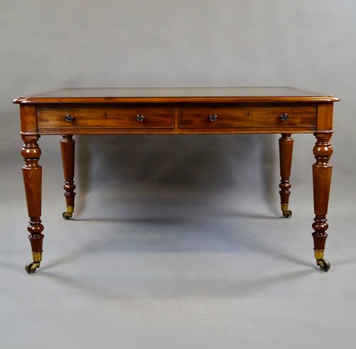 A QUALITY MAHOGANY PARTNERS WRITING TABLE - ADDITIONAL PHOTO 5