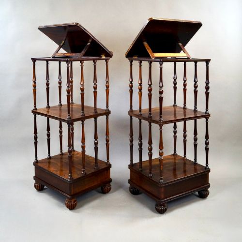 A PAIR OF ROSEWOOD WHATNOTS ATTRIBUTED TO GILLOWS - ADDITIONAL PHOTO 4