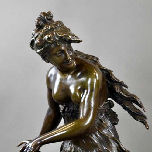 A LARGE PAIR OF BRONZE FIGURES BY ROUSSEAU - ADDITIONAL PHOTO 3