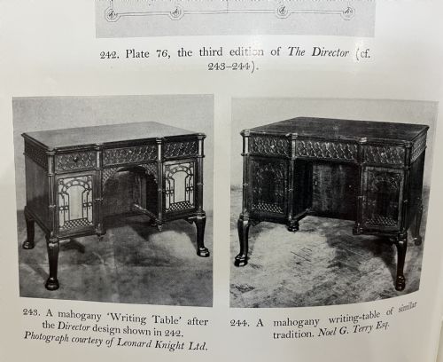 A SUPERB CHIPPENDALE DESIGN MAHOGANY GOTHIC REVIVAL DESK - ADDITIONAL PHOTO 9