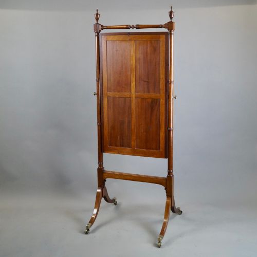 A FINE GEORGE III MAHOGANY CHEVAL MIRROR - ADDITIONAL PHOTO 5