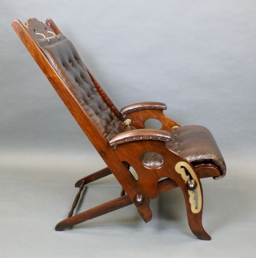 A MID 19TH CENTURY ADJUSTABLE CAMPAIGN CHAIR - ADDITIONAL PHOTO 1