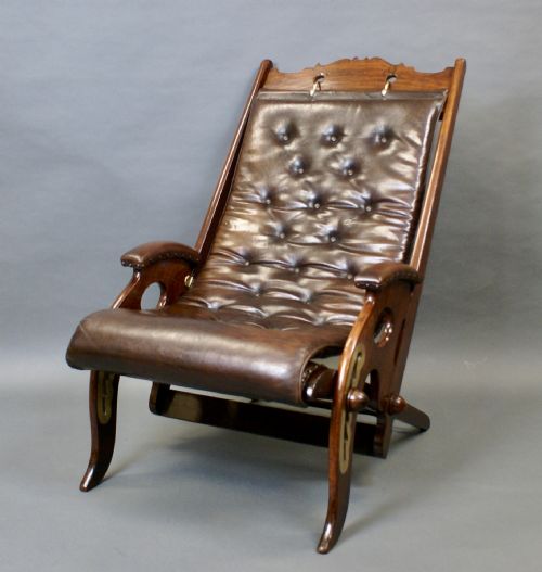 A MID 19TH CENTURY ADJUSTABLE CAMPAIGN CHAIR - ADDITIONAL PHOTO 2