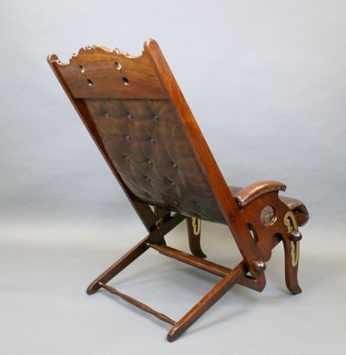 A MID 19TH CENTURY ADJUSTABLE CAMPAIGN CHAIR - ADDITIONAL PHOTO 3