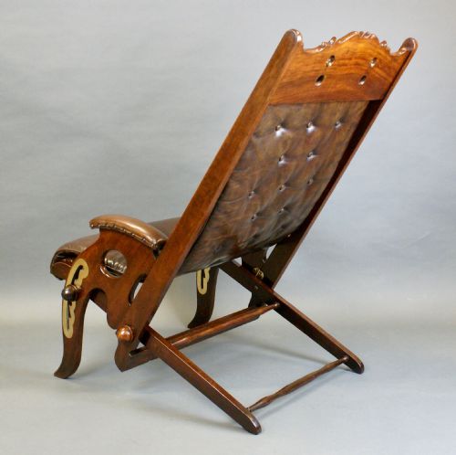 A MID 19TH CENTURY ADJUSTABLE CAMPAIGN CHAIR - ADDITIONAL PHOTO 5