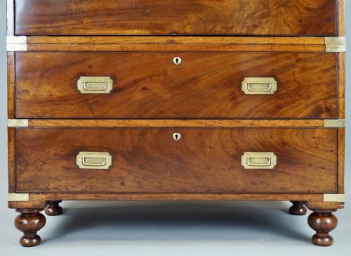 A PARTICULARLY APPEALING MAHOGANY MILITARY CHEST - ADDITIONAL PHOTO 3