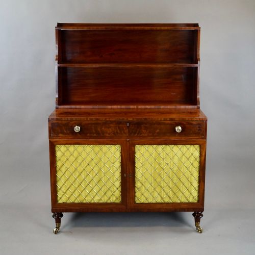 A FINE REGENCY MAHOGANY WATERFALL BOOKCASE - ADDITIONAL PHOTO 1