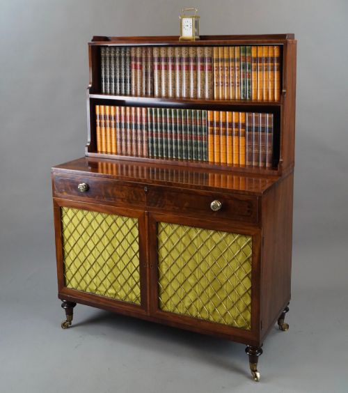 A FINE REGENCY MAHOGANY WATERFALL BOOKCASE - ADDITIONAL PHOTO 3