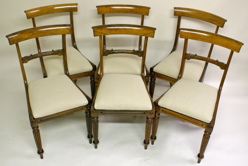 A quality set of 6 Late Regency rosewood dining chairs