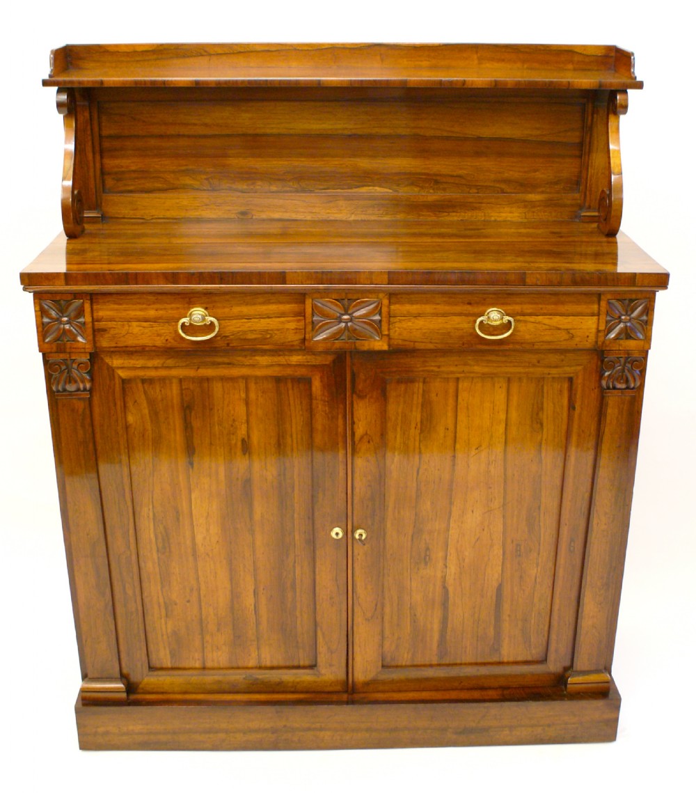 A fine quality Late Regency rosewood chiffonier
