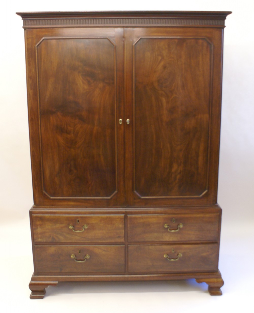 A Chippendale period linen press in exceptionally original condition