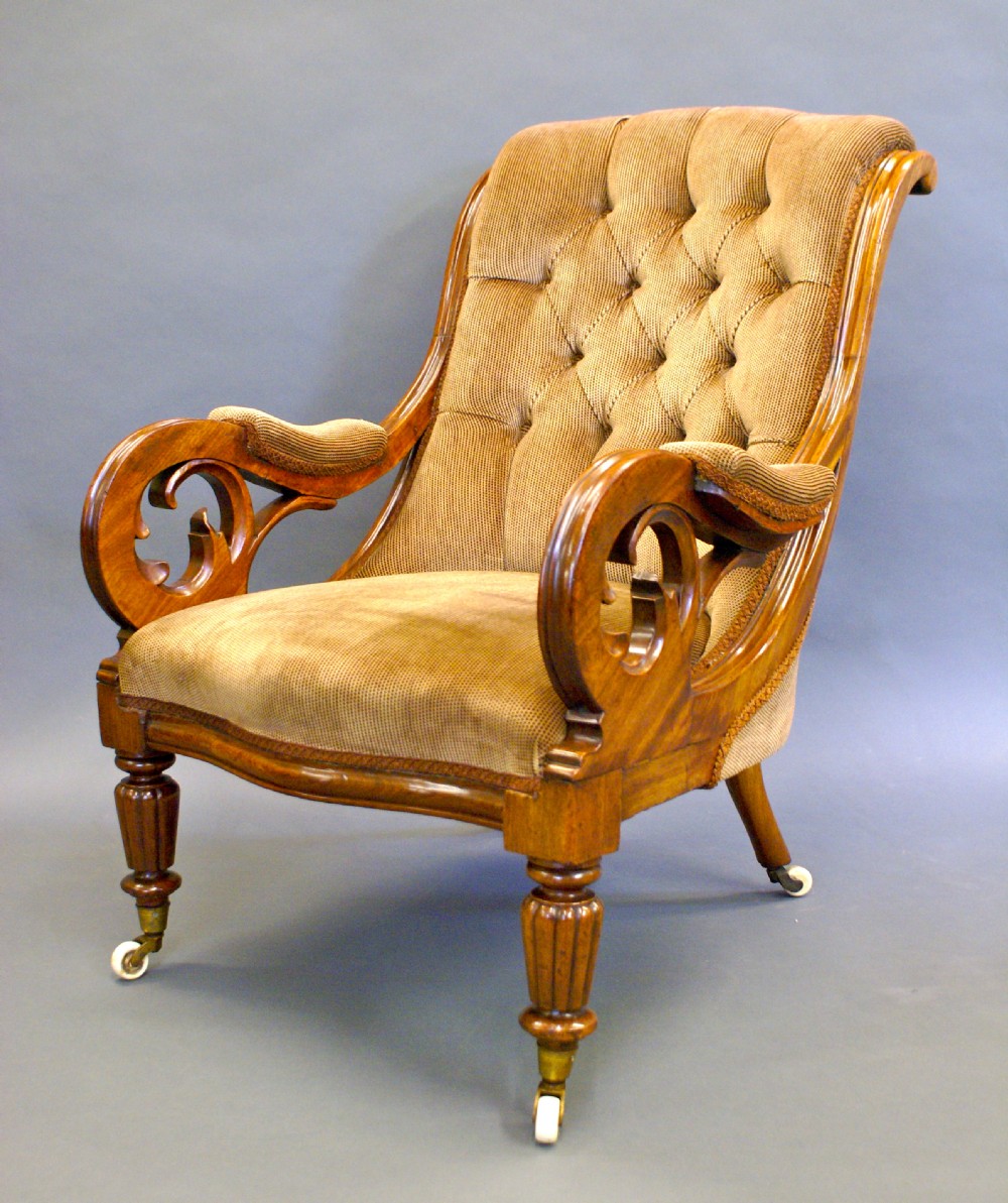 A Victorian mahogany arm chair