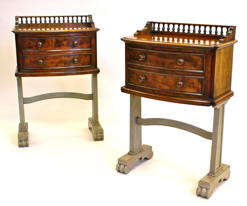A pair of 19th century bedside tables