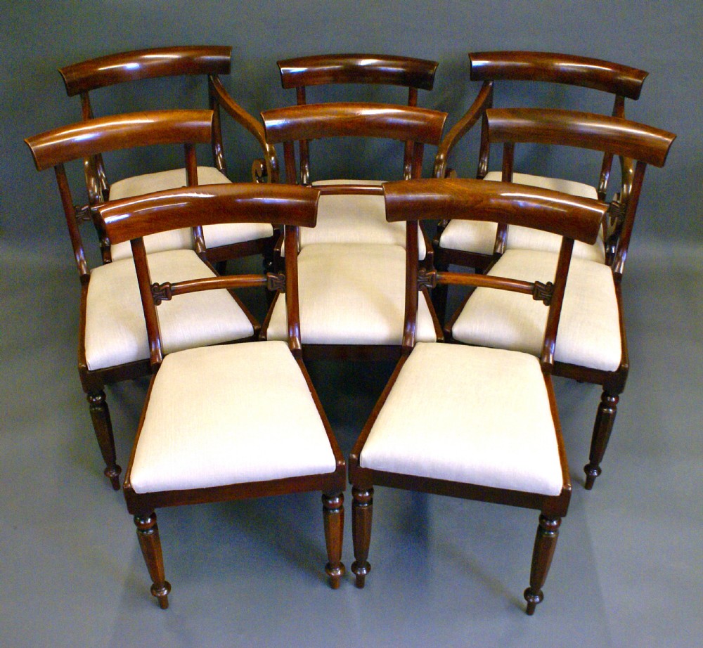 A good set of 8 William IV mahogany dining chairs