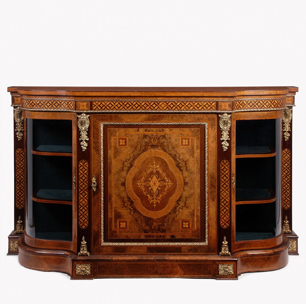 A super quality mid 19th Century figured and burr walnut Credenza
