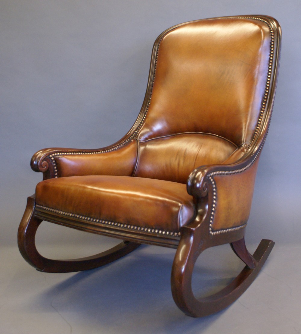 A very rare Victorian mahogany rocking chair