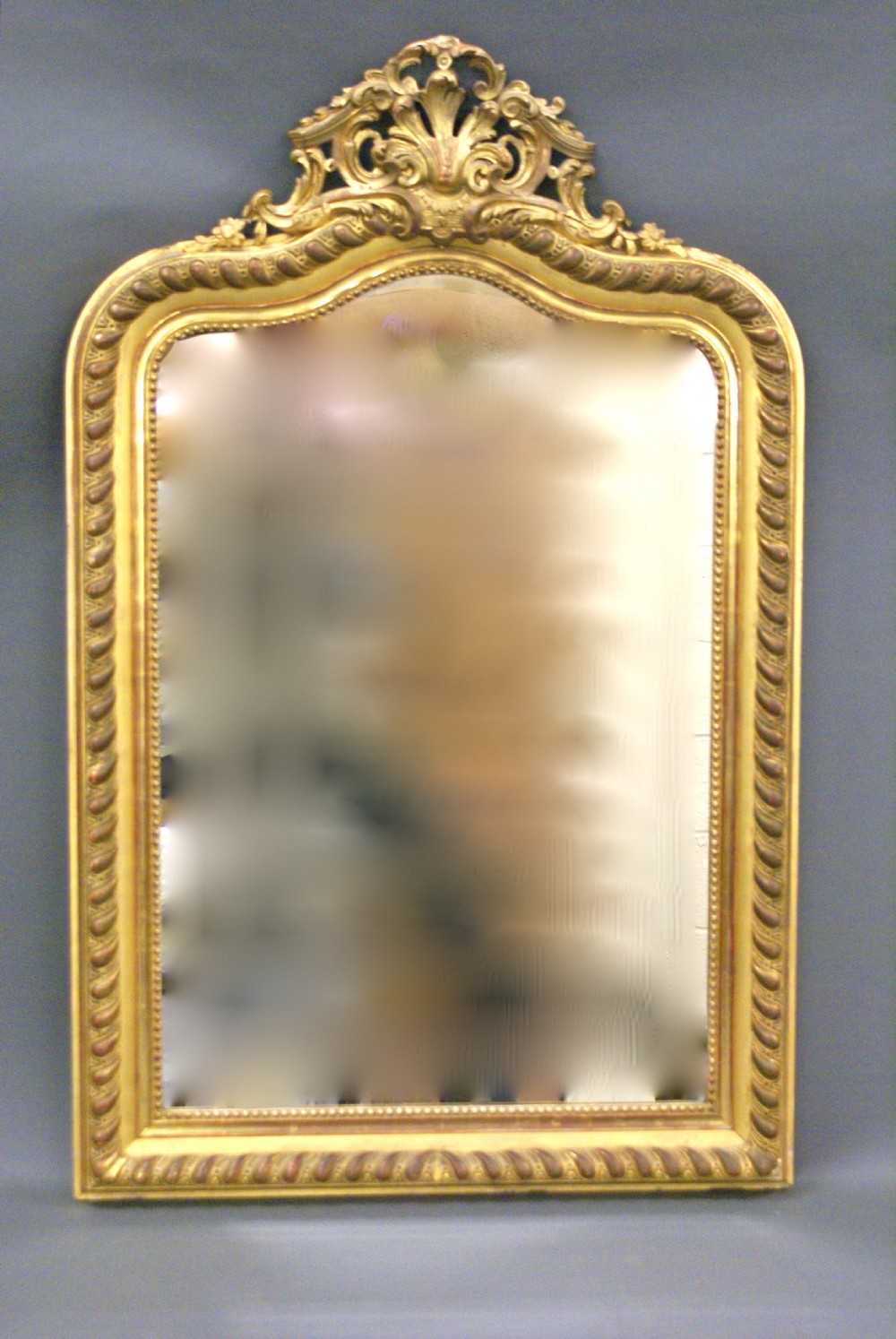 A late 19th century  gilded wall mirror