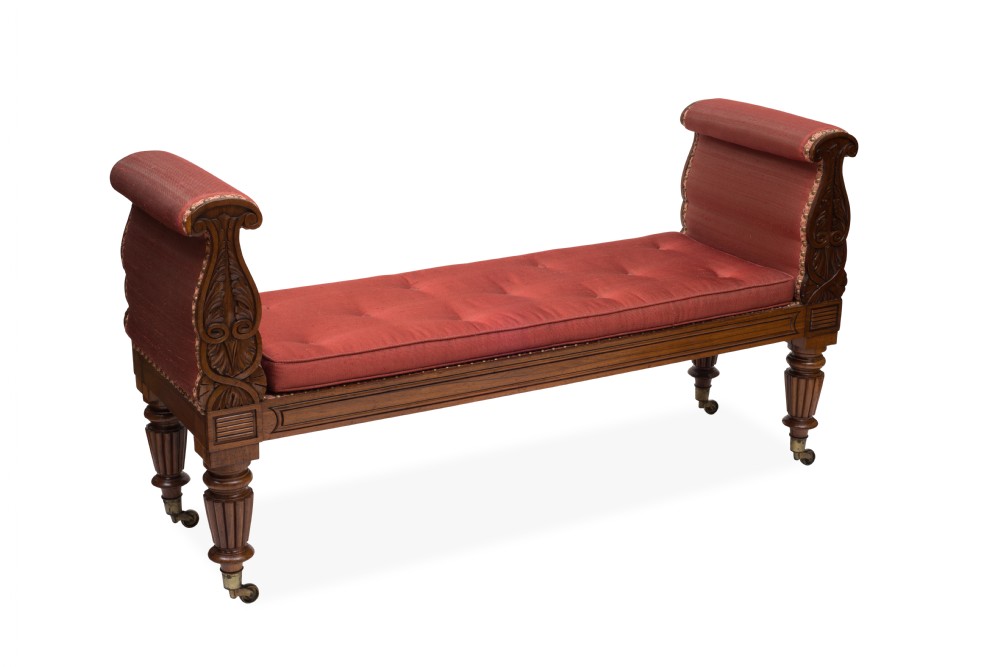 A fine Regency rosewood window seat.