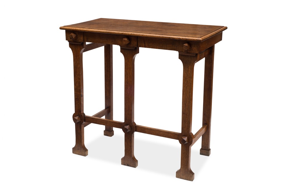 An arts and crafts stylish five leg side table