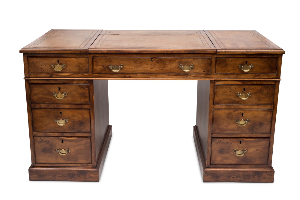 A Victorian 3 part pedestal desk.