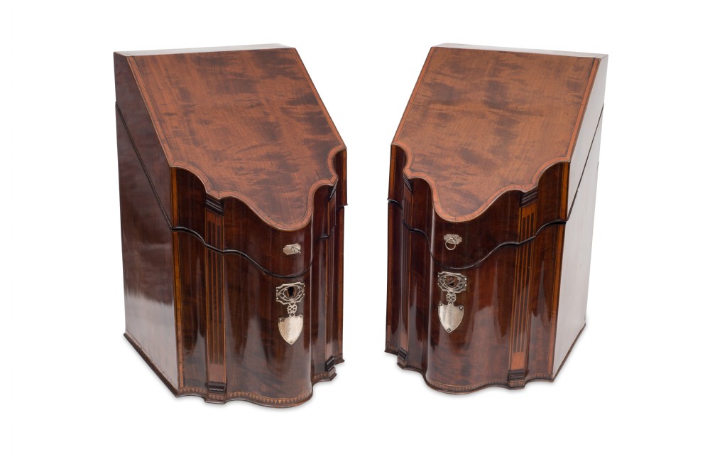 A pair of George III knife boxes