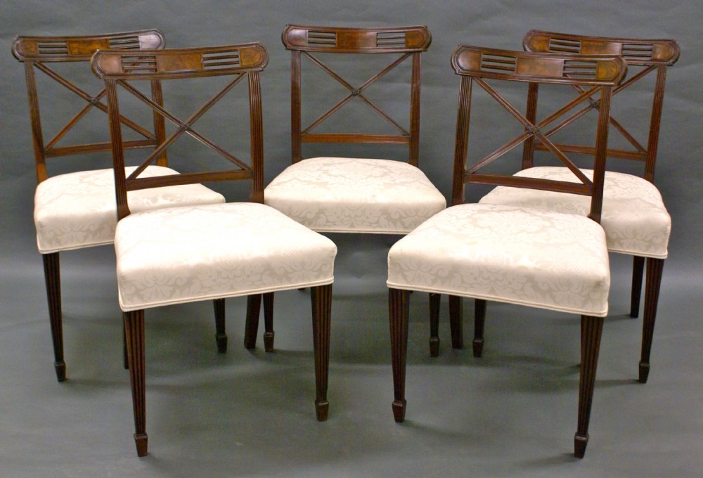 A fine set of George III mahogany dining chairs.