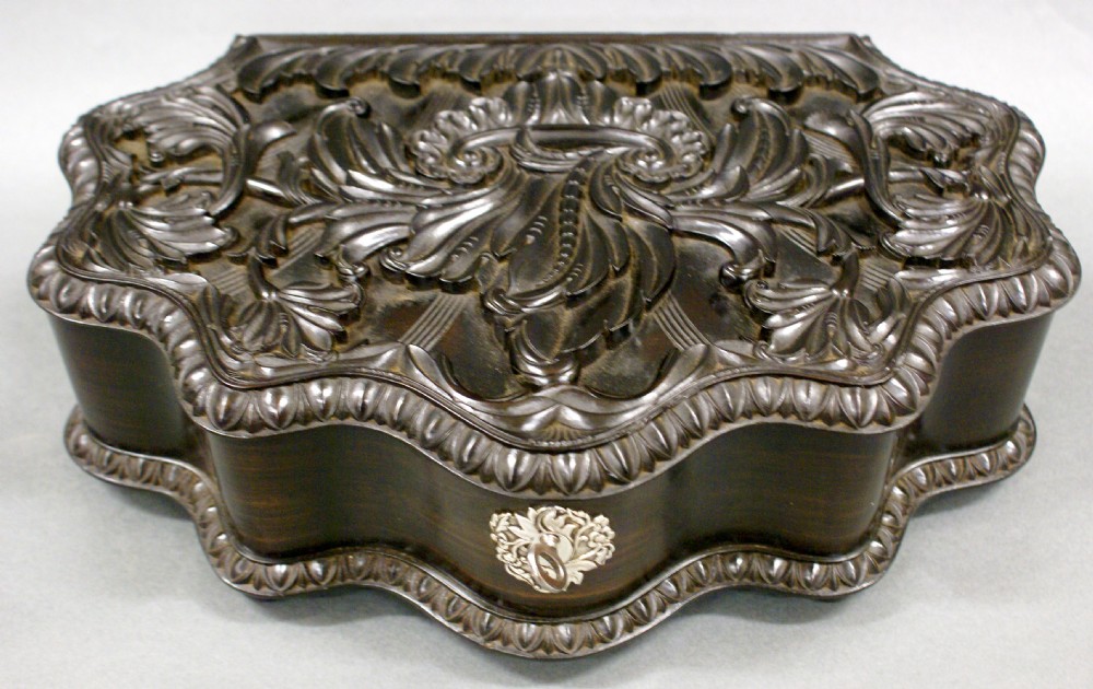 A Ceylonese carved Jewel box of exquisite quality.